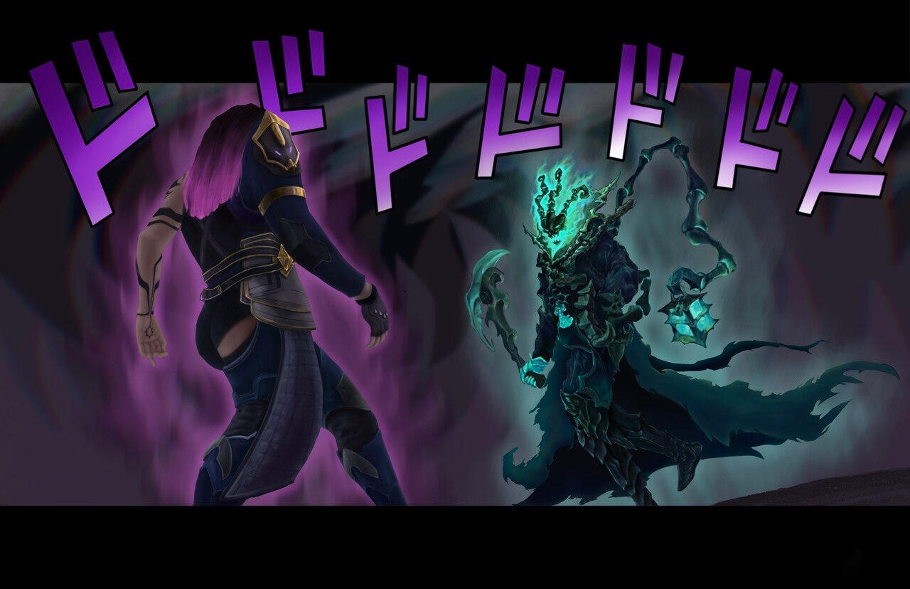 Reyna and Thresh Jojo Meme