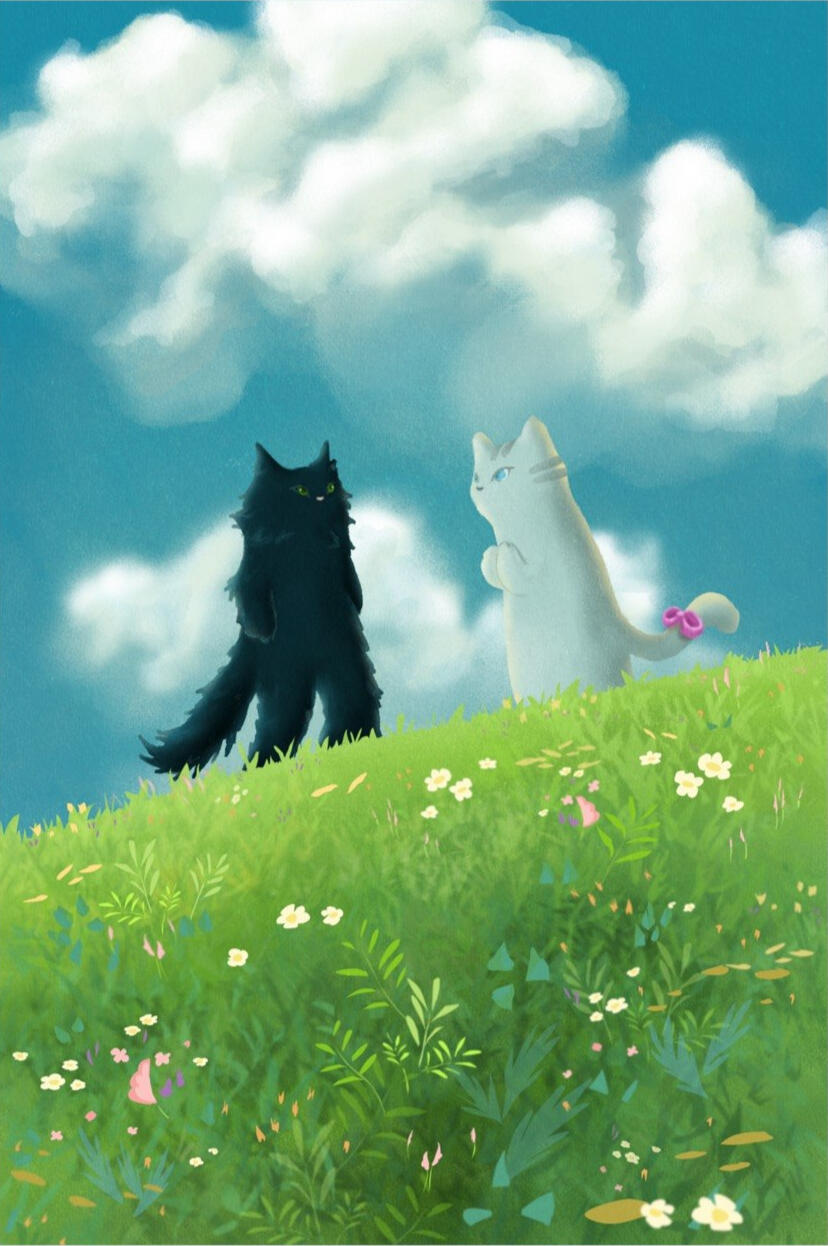 Howl and Sophie as Cats