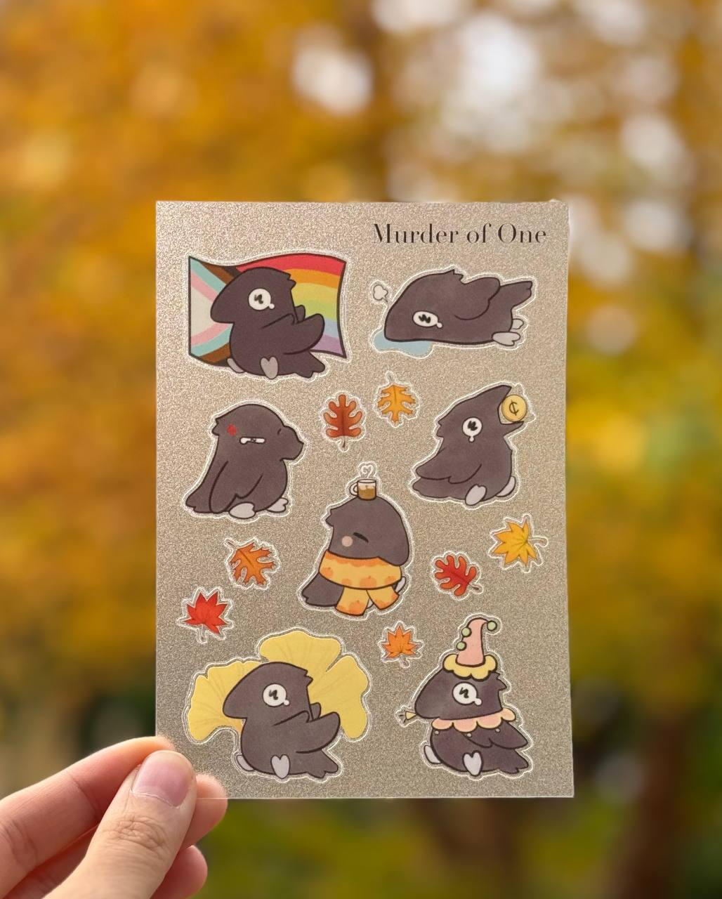 Crow Sand Glitter Frosted Stickersheet